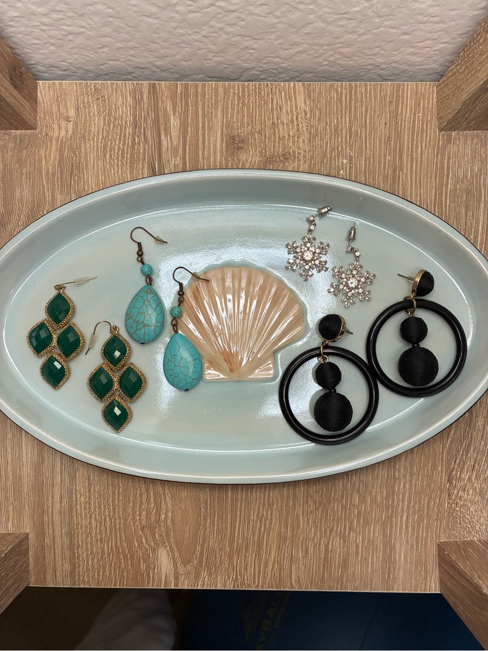 Assorted Women's Satement Earring Set - Turquoise, Green, Black, Silver